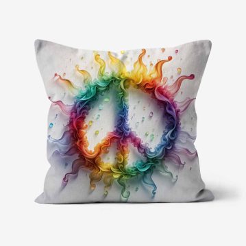 Multicoloured-Peace-Sign-Art-Cushion