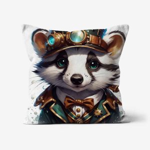 Steampunk-Badger-Art-Cushion
