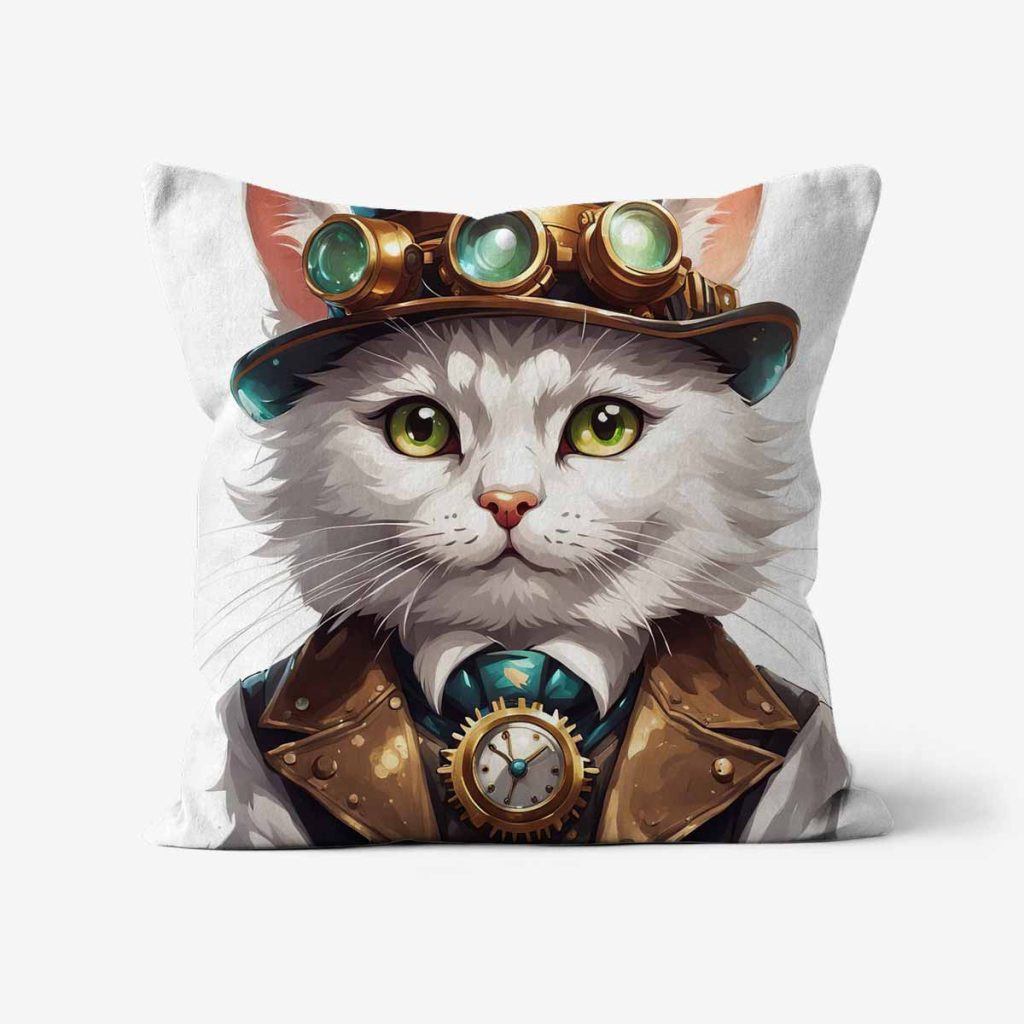 Steampunk-Cat-Art-Cushion