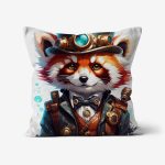 Steampunk-Red-Panda-Art-Cushion